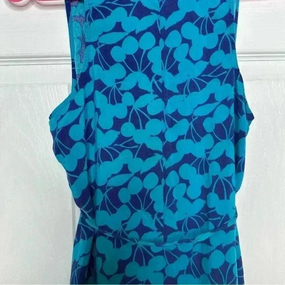 George Midi Dress Tie  Waist Blue Floral Size Medium - Picture 14 of 16